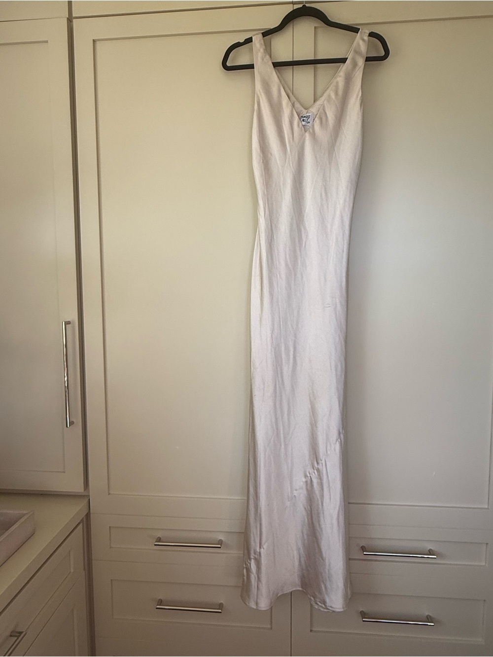 Princess Polly Minimal Ivory Slip Dress - Classic V-Neck - 8